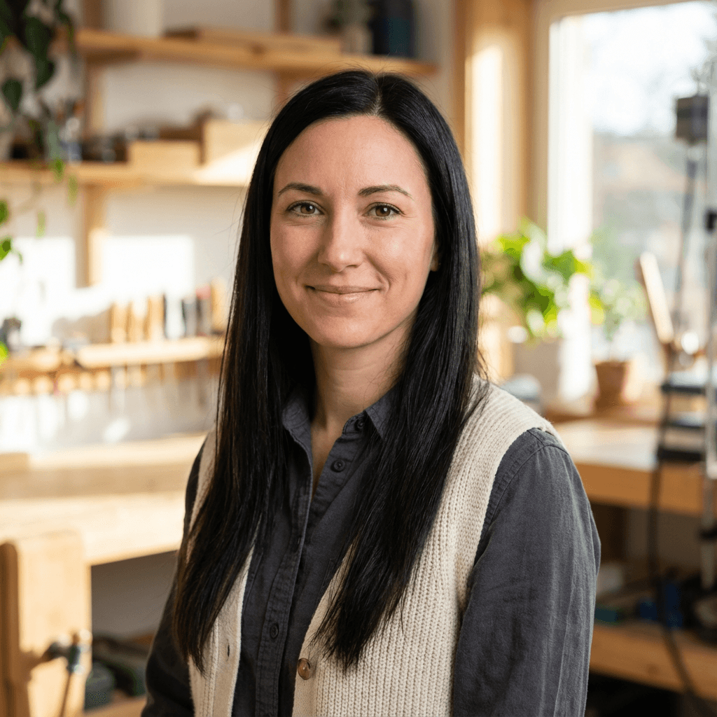 Melissa Thompson in her modern home in Perth