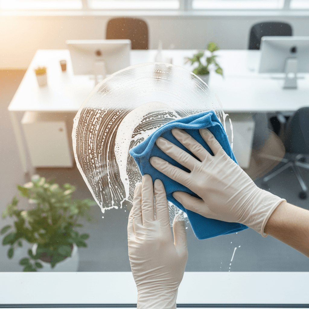 Window cleaning in a commercial office