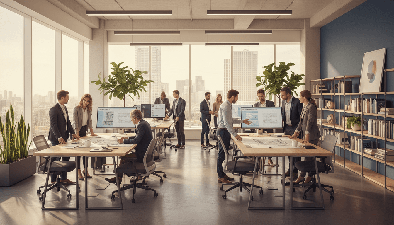 Office cleaning result in an open plan workspace